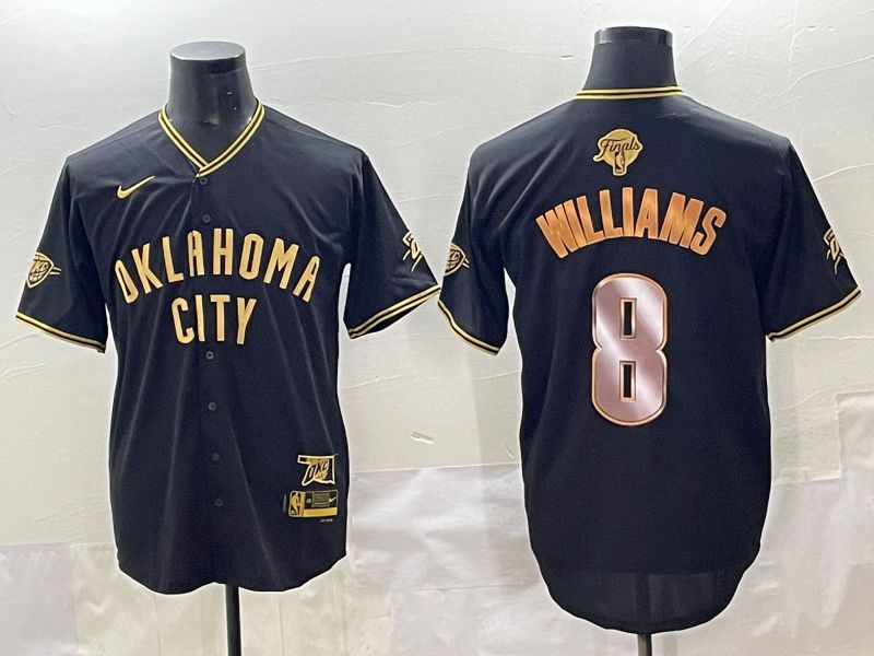 Men 2025 Oklahoma City Thunder #8 Williams Black Gold Nike Joint Name NBA Jersey style 11->->NBA Jersey